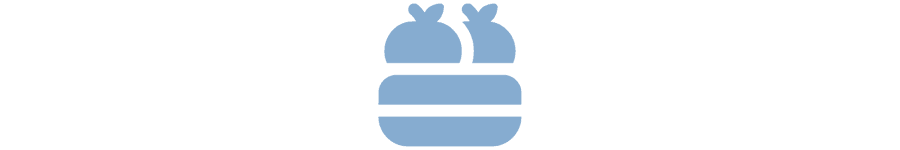 Blue icon of two bags atop a sandwich.